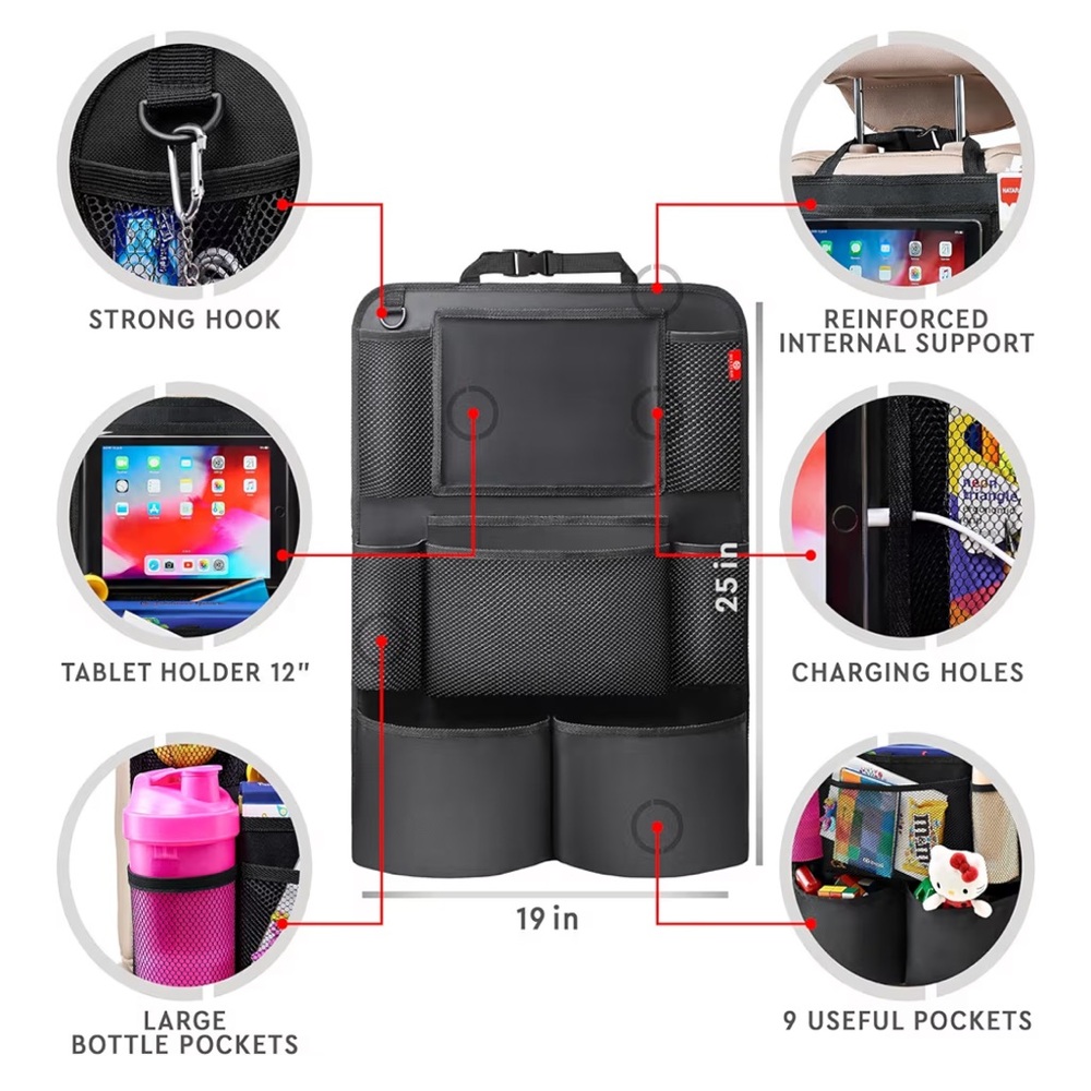 Backseat car organizer